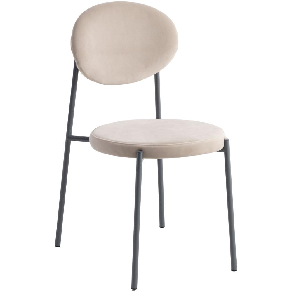 Euston Modern Velvet Dining Chair with Grey Steel Frame. Picture 1