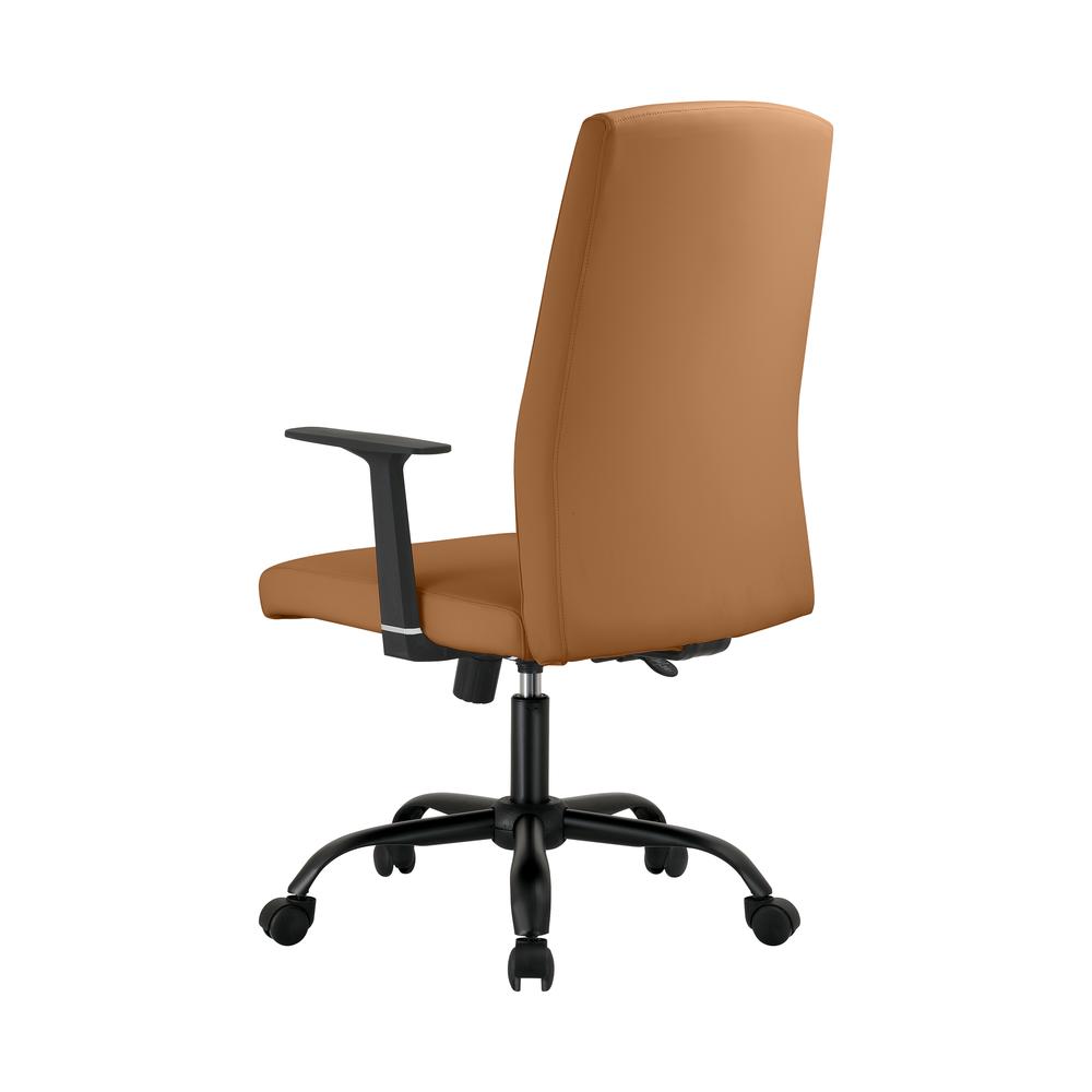 Evander Series Office Guest Chair in Acorn Brown Leather. Picture 8