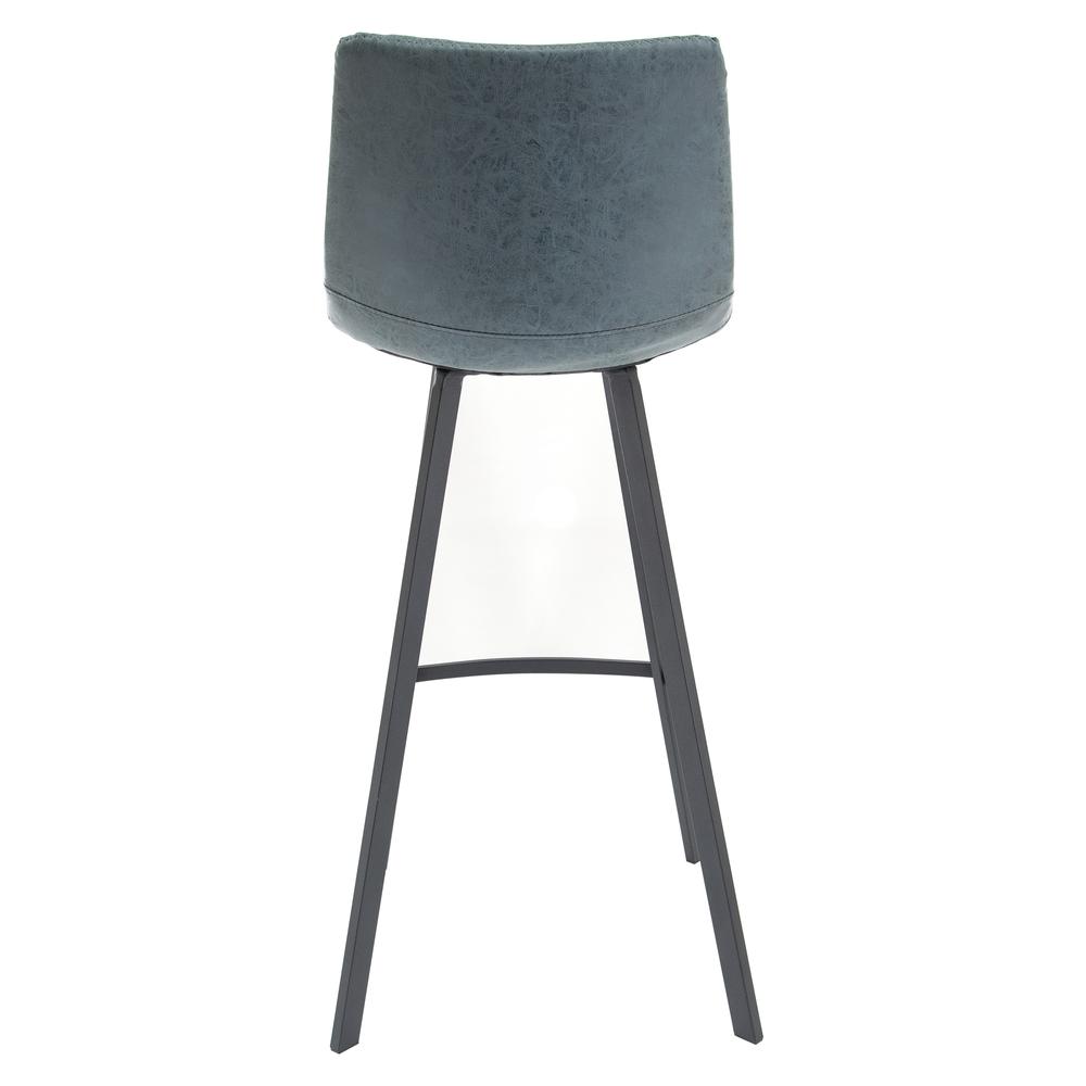 Elland Modern Upholstered Leather Bar Stool With Iron Legs & Footrest Set of 2. Picture 5