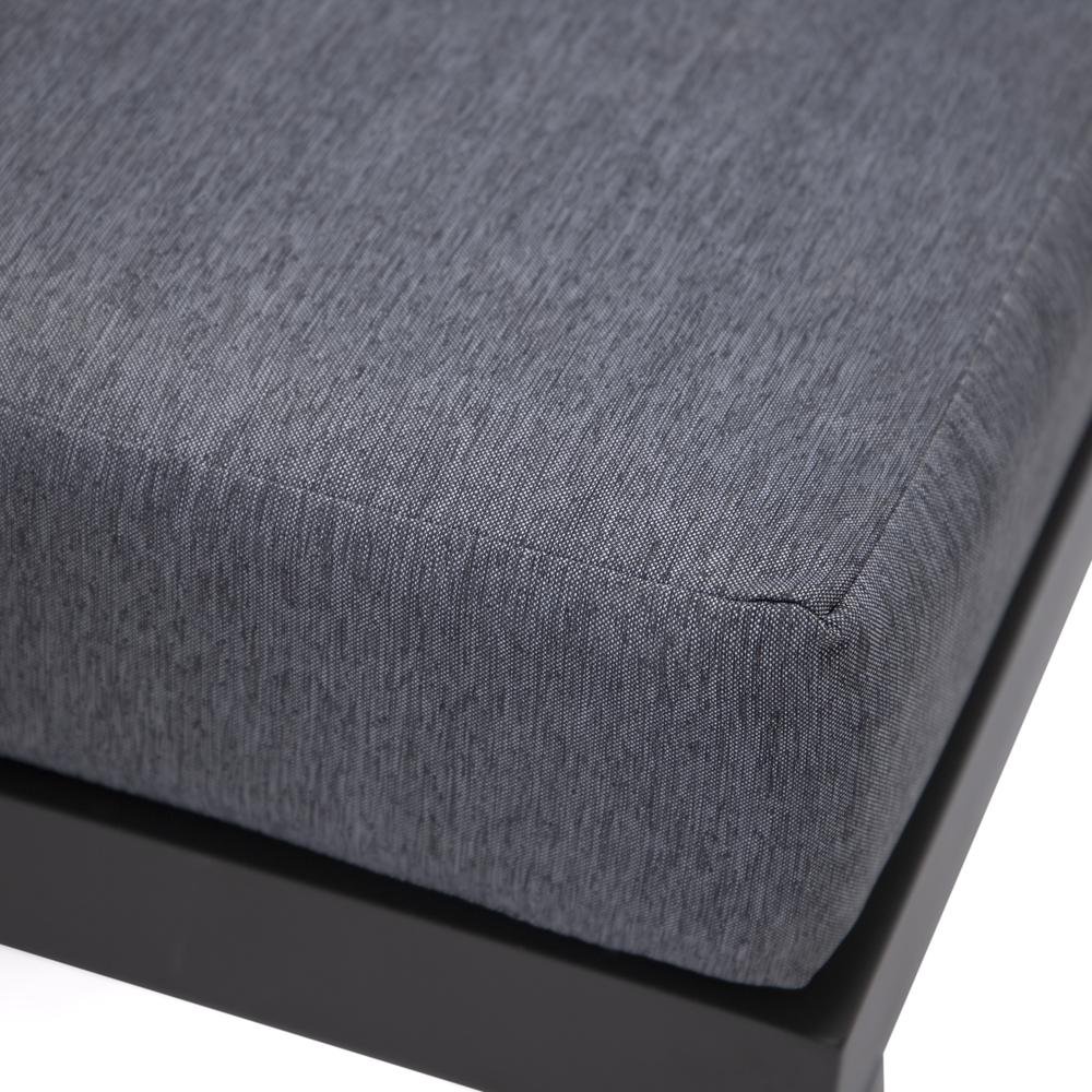 LeisureMod Hamilton 6-Piece Aluminum Patio Conversation Set With Cushions Charcoal Blue. Picture 8