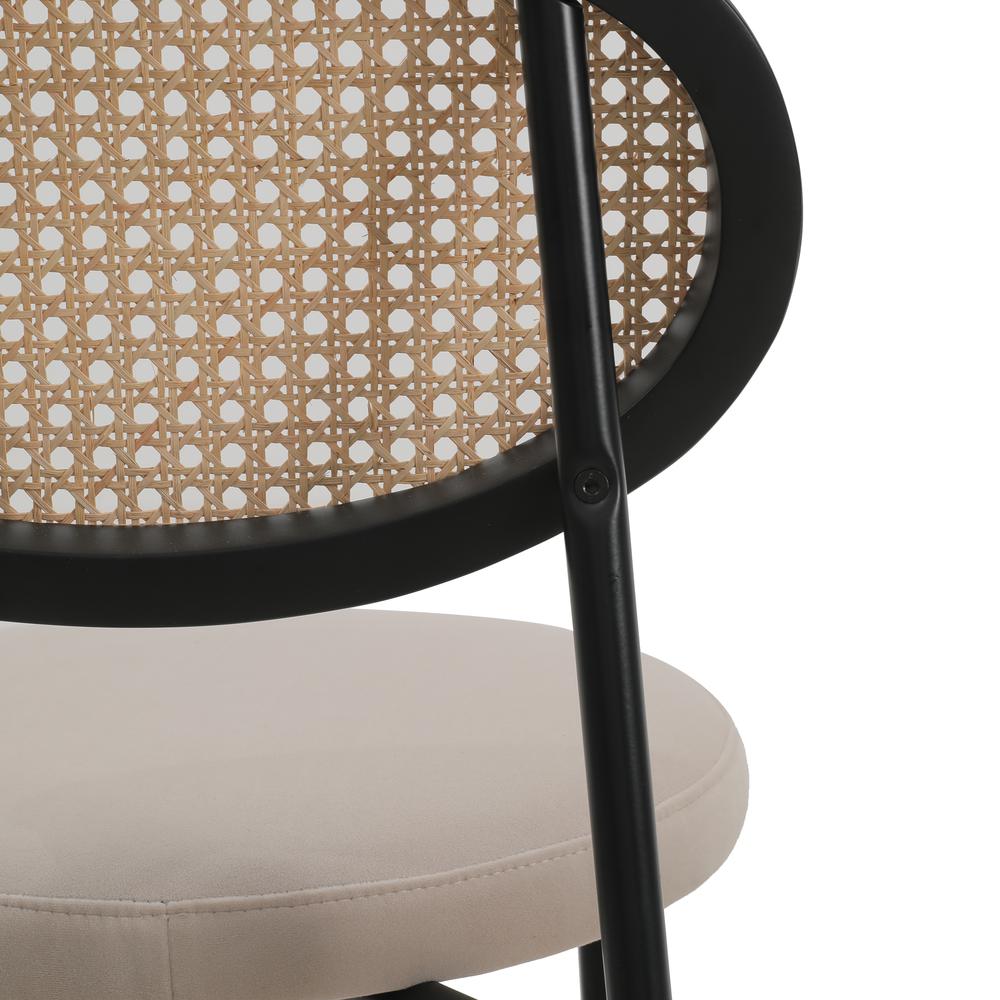Euston Modern Wicker Bar Stool With Black Steel Frame. Picture 9