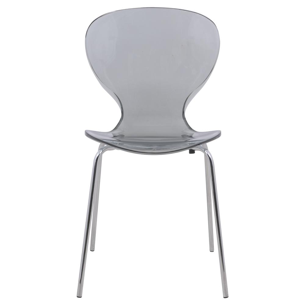 Modern Oyster Transparent Side Chair, Set of 2. Picture 3
