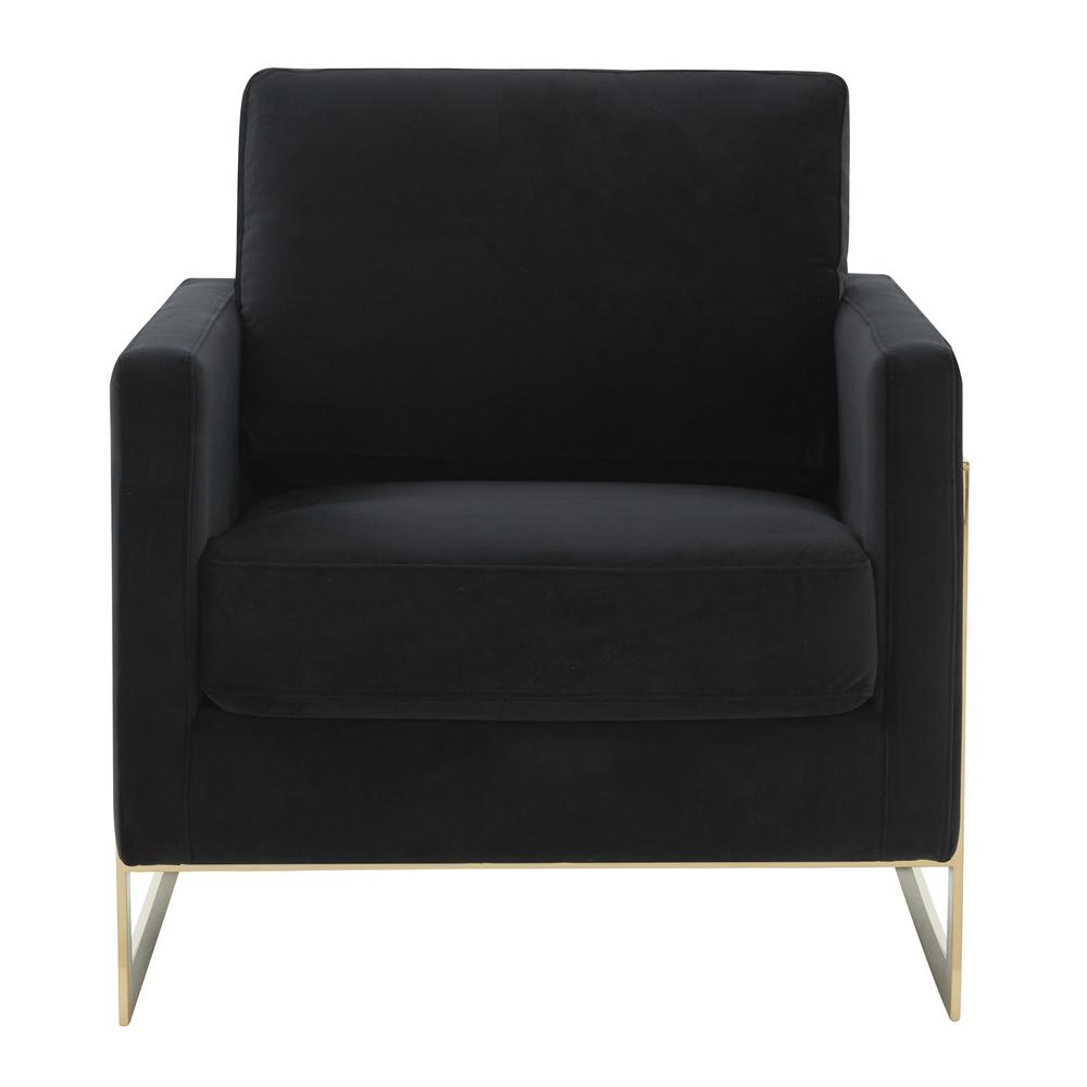 Velvet Accent Armchair With Gold Frame. Picture 2