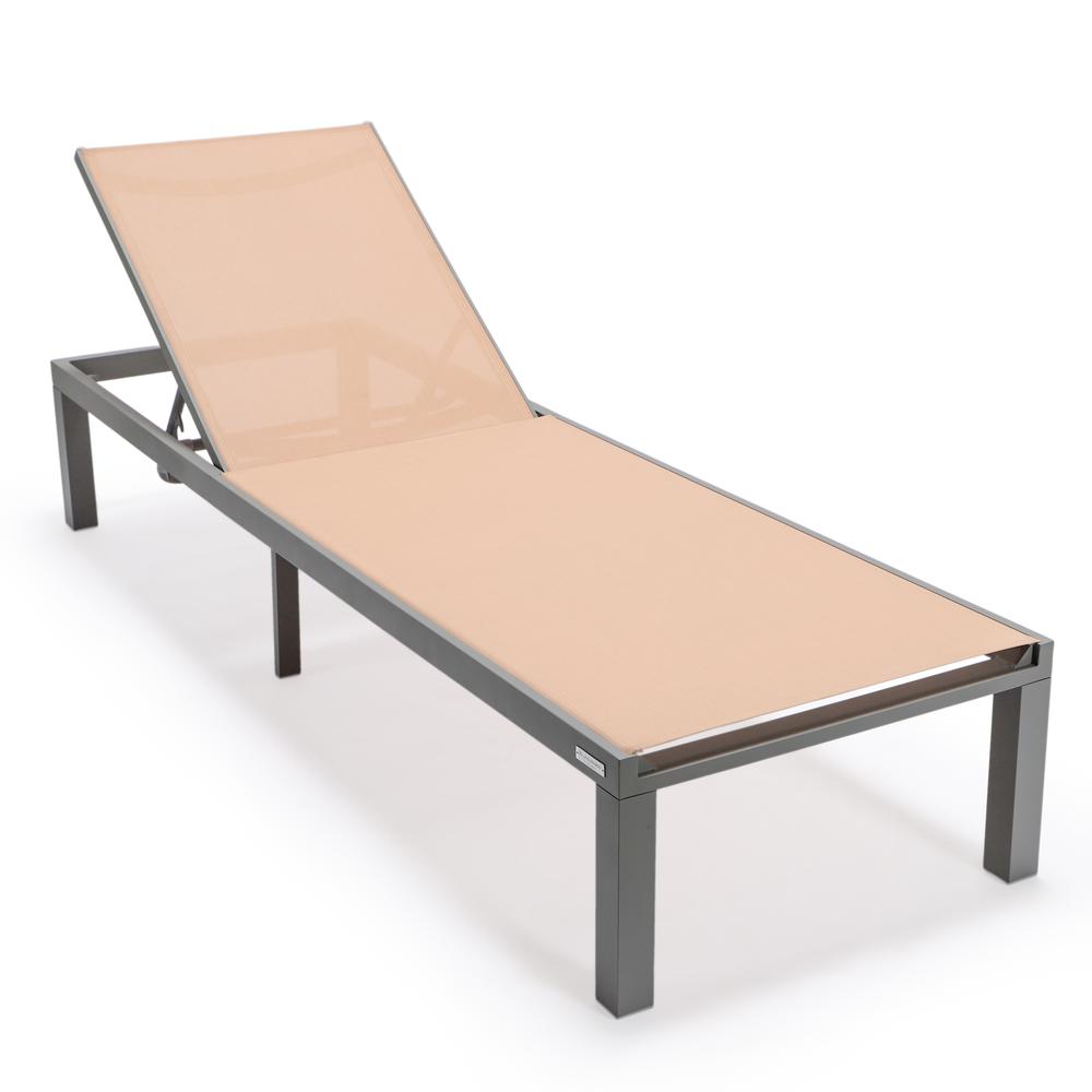 Grey Aluminum Outdoor Patio Chaise Lounge Chair. Picture 3