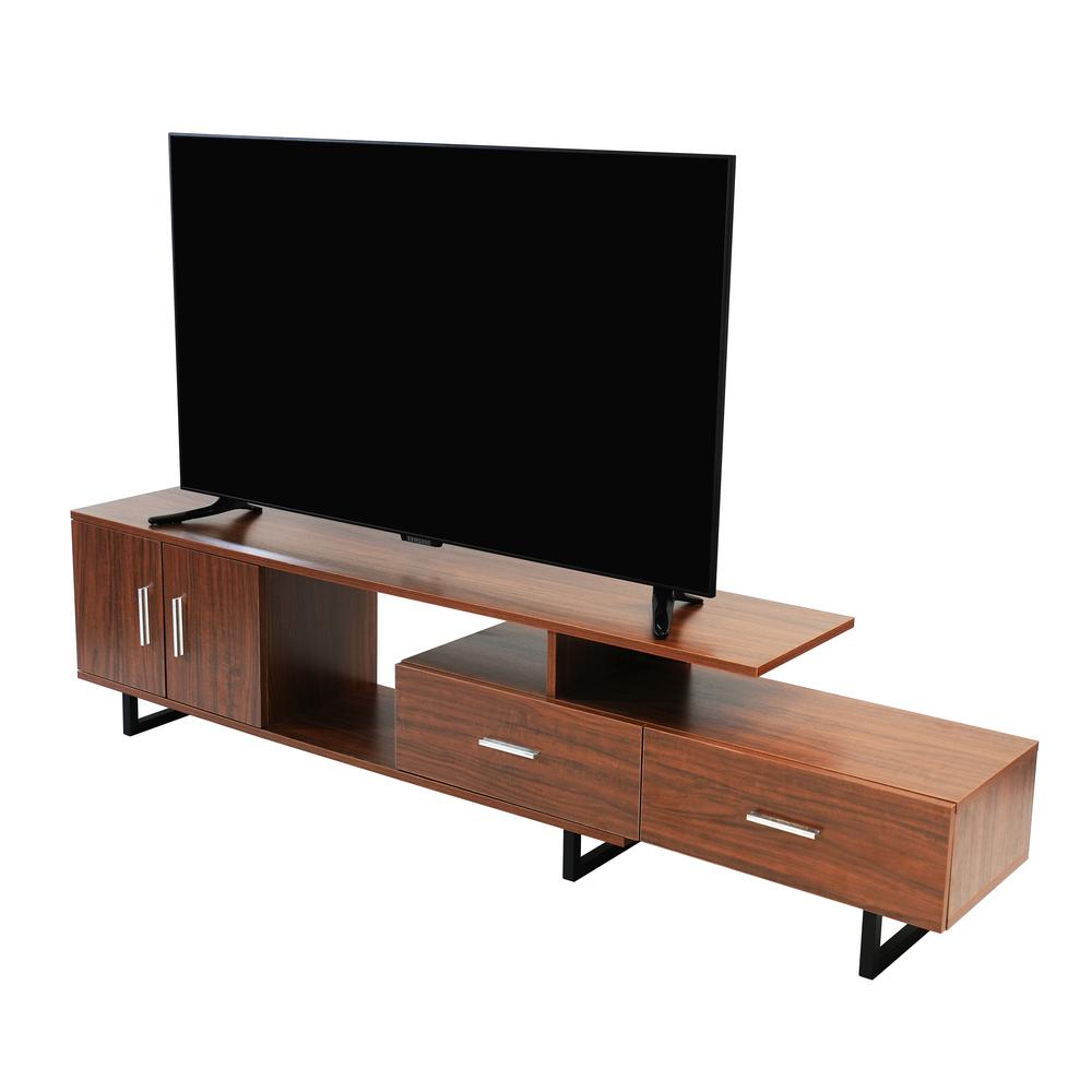 Avery Mid-Century Modern TV Stand with MDF Cabinet and Powder Coated Steel Legs. Picture 8