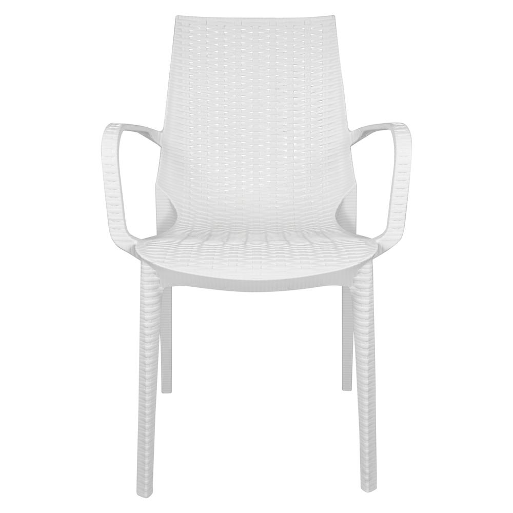 Kent Outdoor Patio Plastic Dining Arm Chair, Set of 4. Picture 3