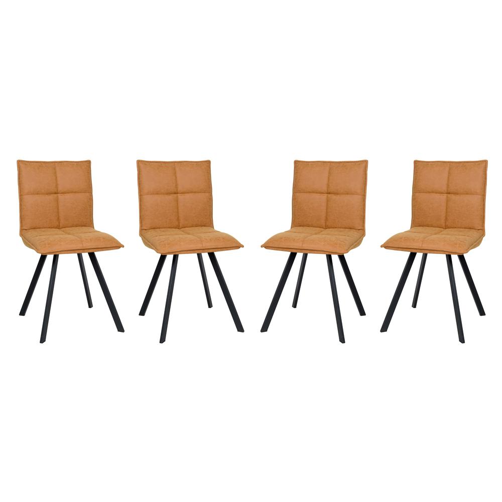 Wesley Modern Leather Dining Chair With Metal Legs Set of 4. Picture 3