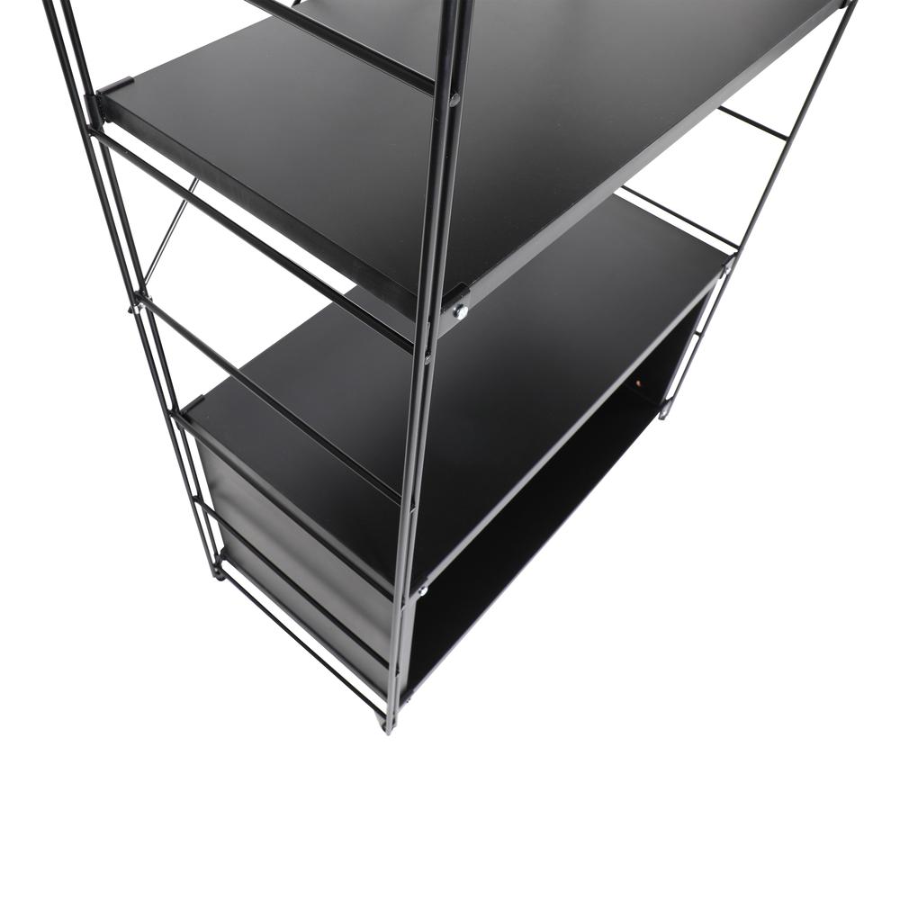 Brentwood Etagere Bookcase with Black Powder Coated Steel Frame. Picture 5
