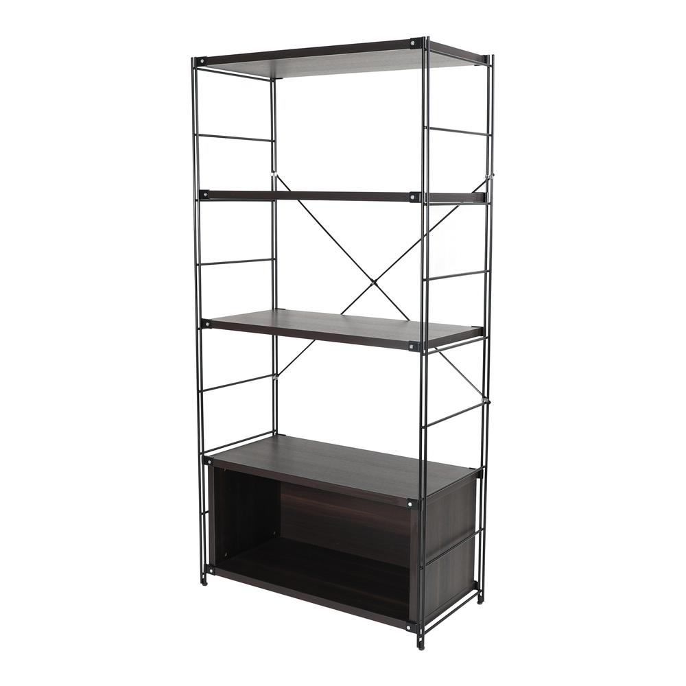 Brentwood Etagere Bookcase with Black Powder Coated Steel Frame. Picture 2