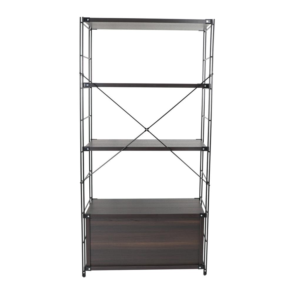 Brentwood Etagere Bookcase with Black Powder Coated Steel Frame. Picture 3