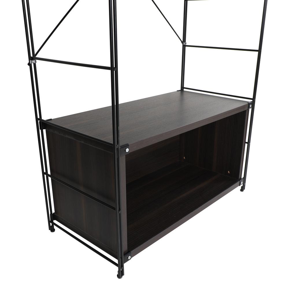 Brentwood Etagere Bookcase with Black Powder Coated Steel Frame. Picture 7
