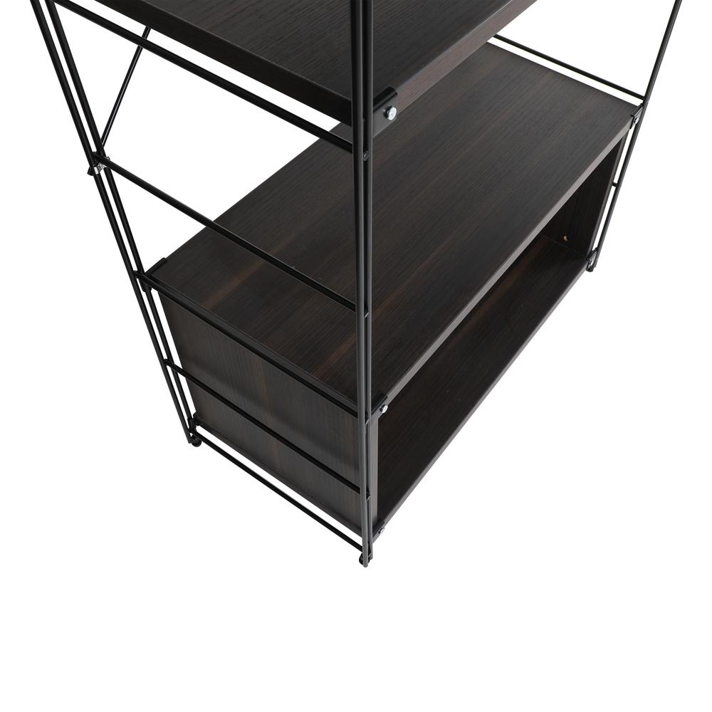 Brentwood Etagere Bookcase with Black Powder Coated Steel Frame. Picture 5