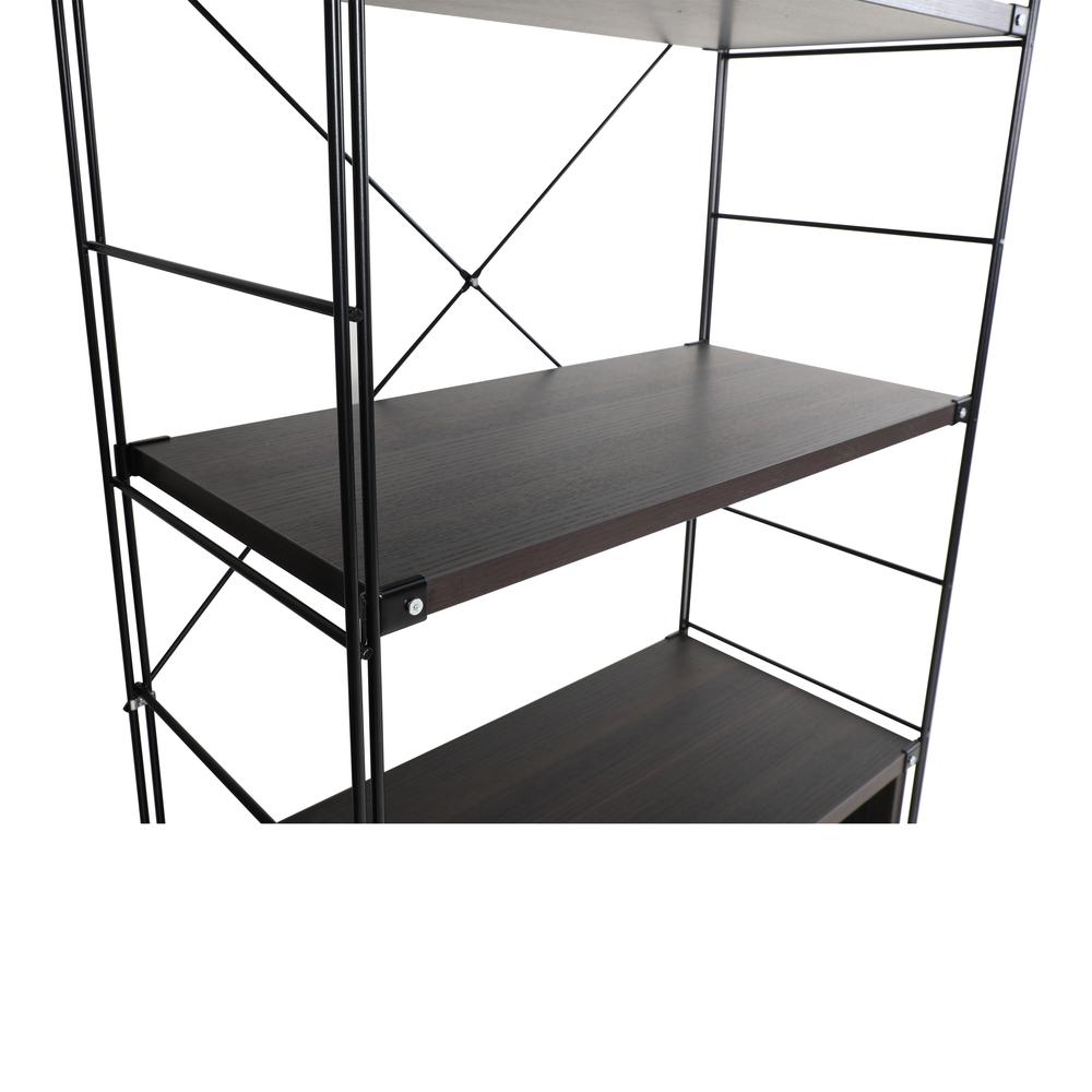 Brentwood Etagere Bookcase with Black Powder Coated Steel Frame. Picture 8