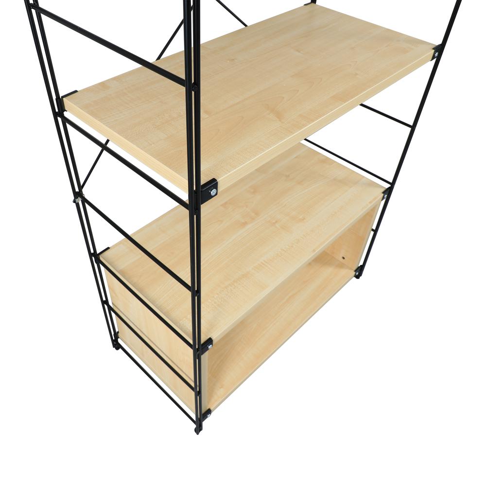 Brentwood Etagere Bookcase with Black Powder Coated Steel Frame. Picture 6