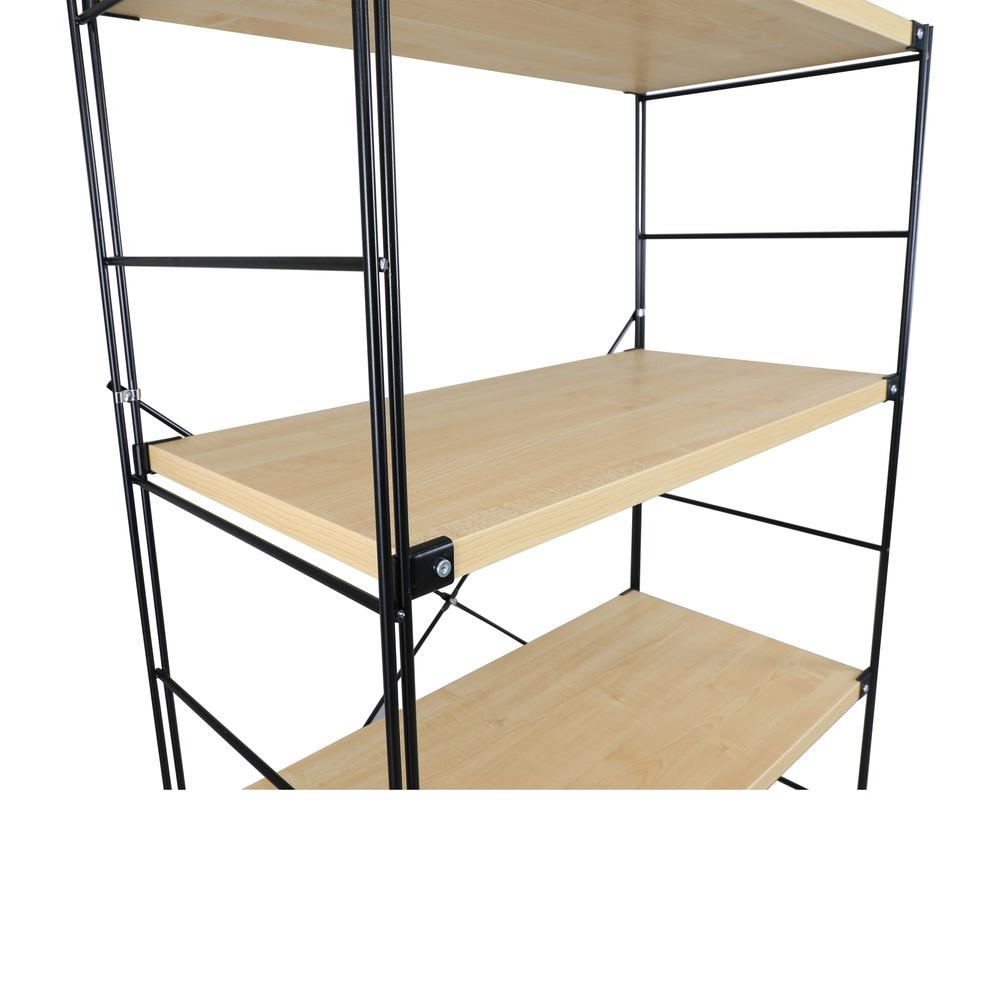 Brentwood Etagere Bookcase with Black Powder Coated Steel Frame. Picture 8