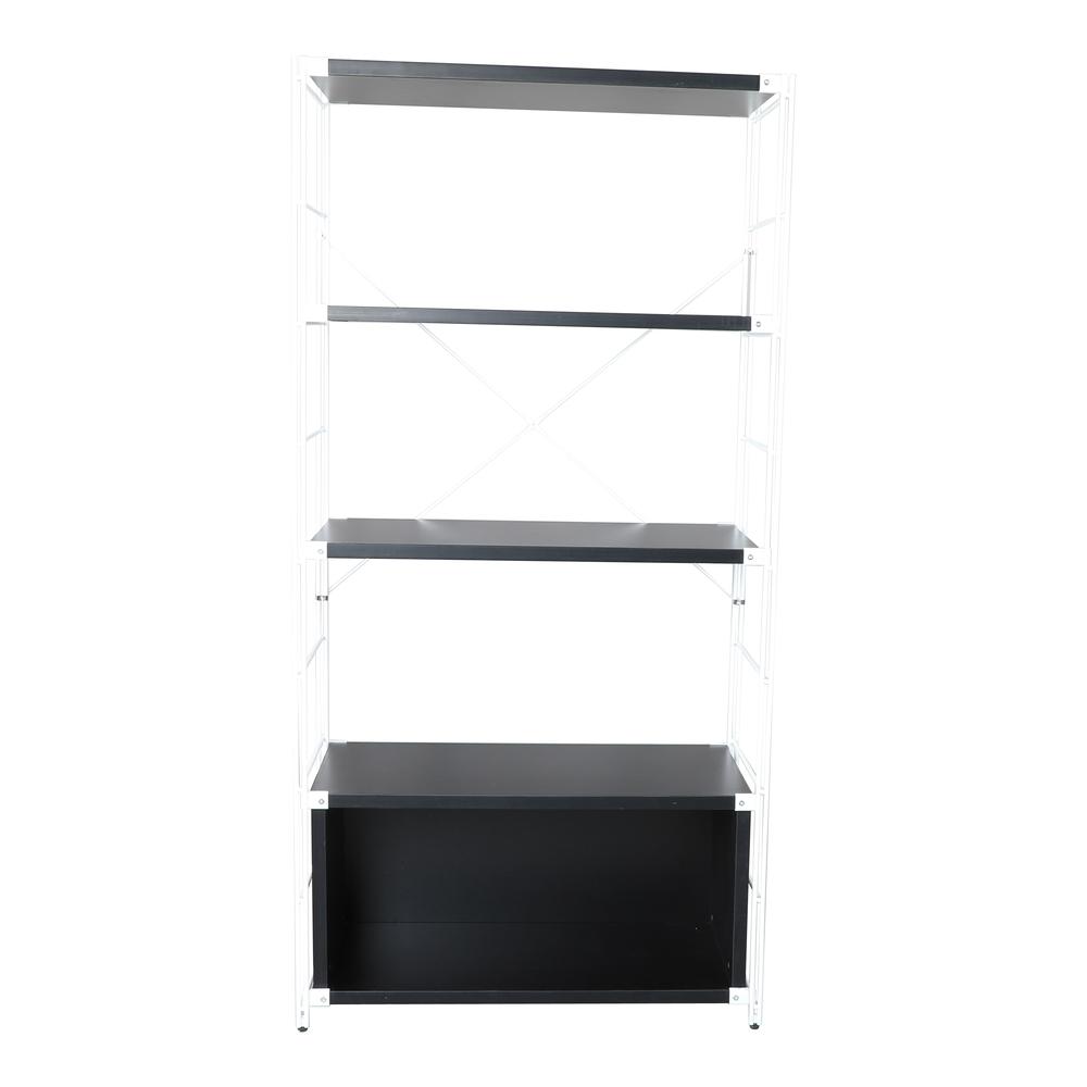 Brentwood Etagere Bookcase with White Powder Coated Steel Frame. Picture 1