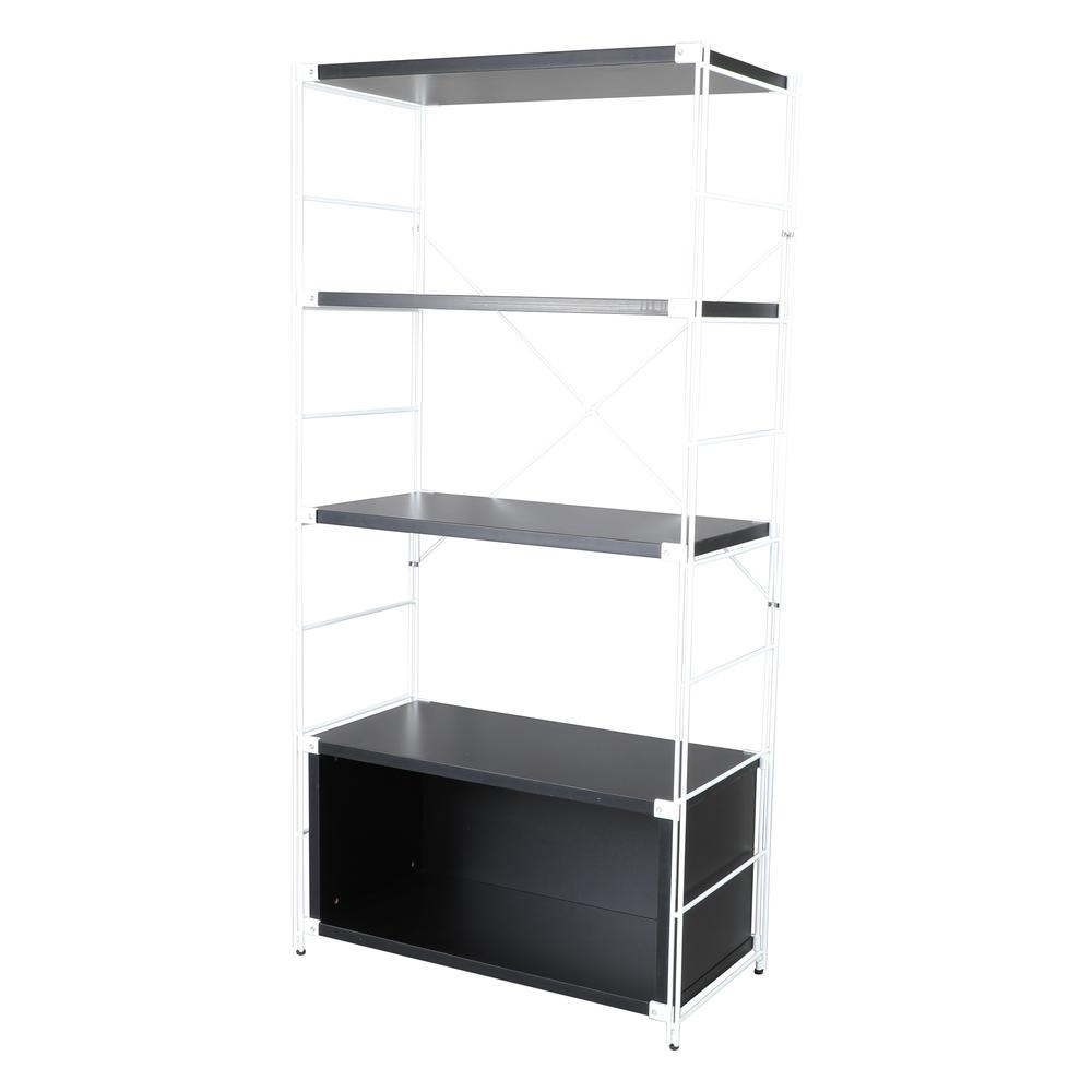 Brentwood Etagere Bookcase with White Powder Coated Steel Frame. Picture 3
