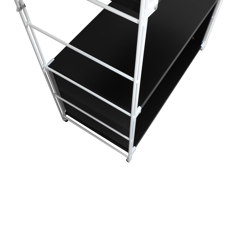 Brentwood Etagere Bookcase with White Powder Coated Steel Frame. Picture 6