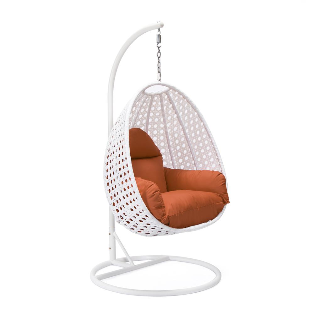 White Wicker Hanging Egg Swing Chair. Picture 2
