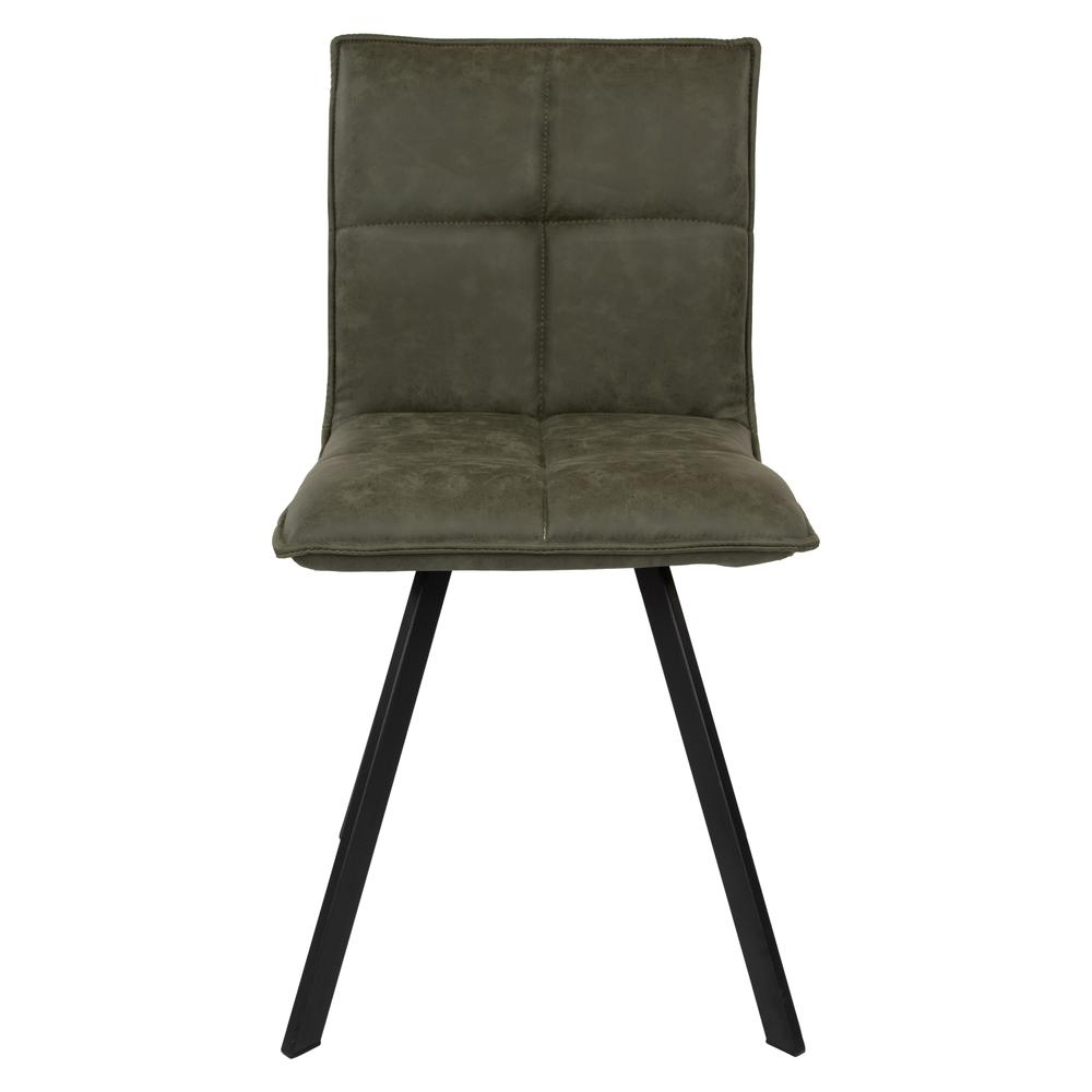 LeisureMod Wesley Modern Leather Dining Chair With Metal Legs Set of 2 WC18G2. The main picture.
