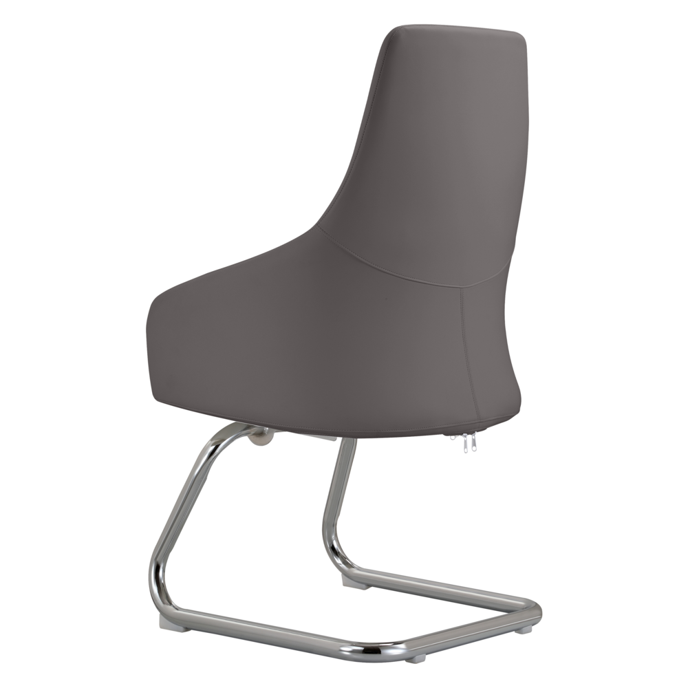 Celeste Series Guest Office Chair in Grey Leather. Picture 8