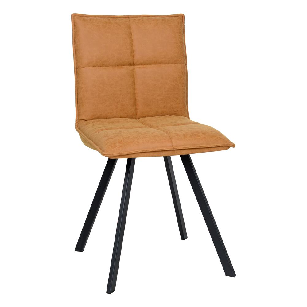 Wesley Modern Leather Dining Chair With Metal Legs. Picture 3