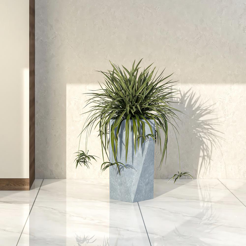 Aloe Series PolyStone Planter in Grey, 13 x 13, 24 High. Picture 5