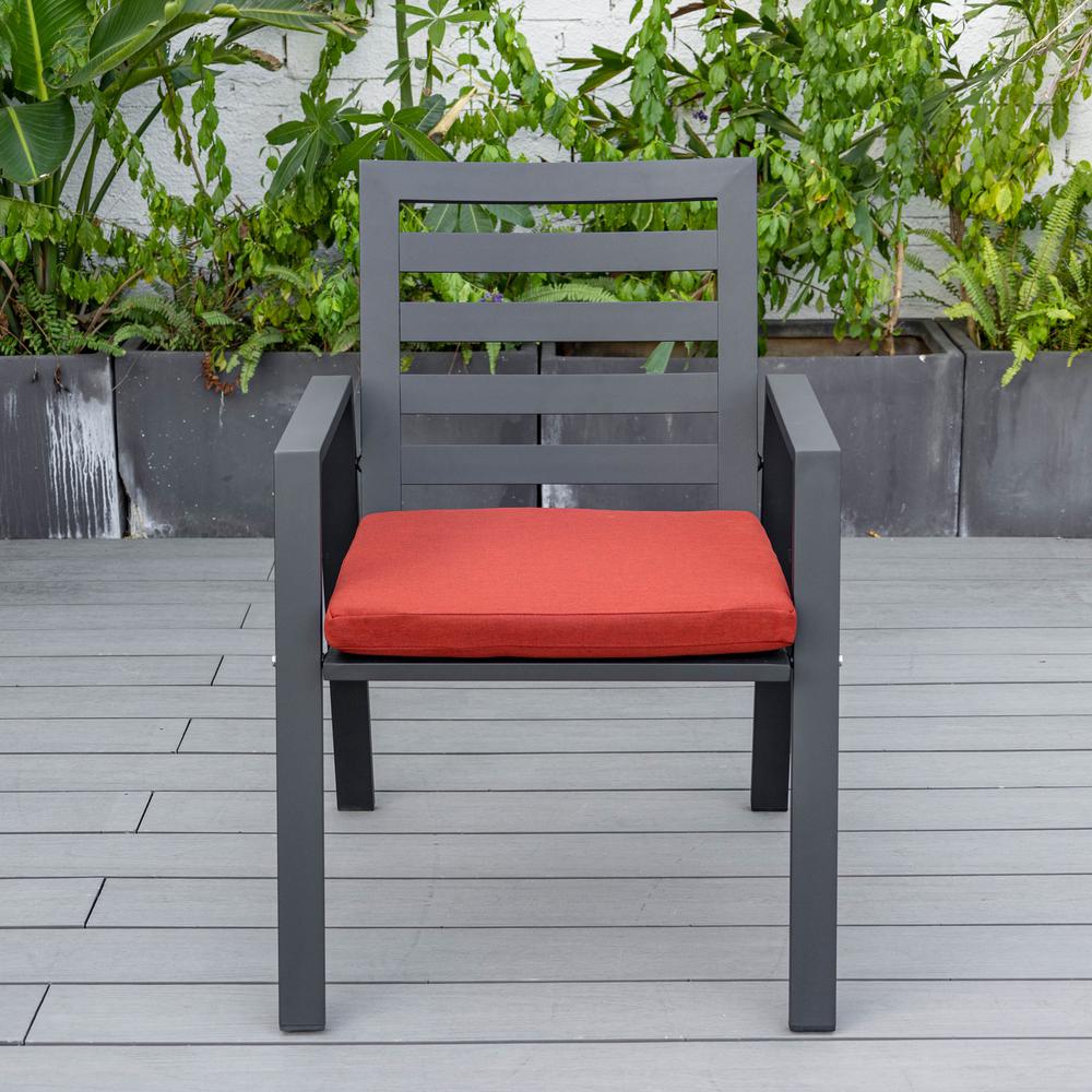 Chelsea Modern Patio Dining Armchair in Aluminum with Removable Cushions. Picture 14