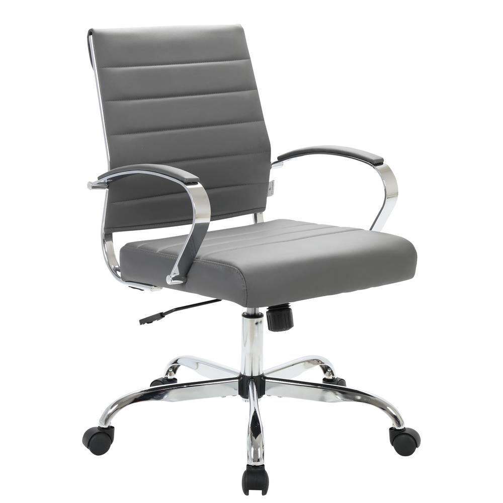 LeisureMod Benmar Leather Office Chair BO19GRL. Picture 1