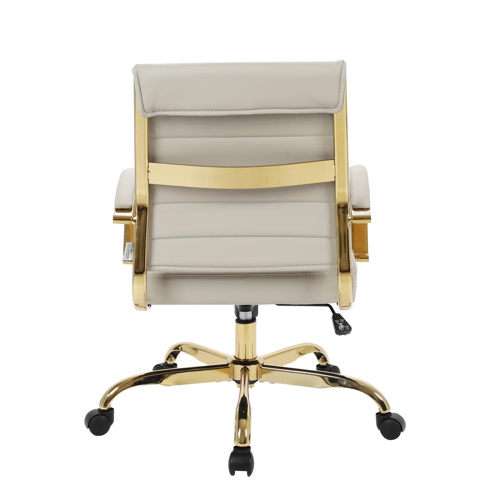 LeisureMod Benmar Home Leather Office Chair With Gold Frame BOG19TL. Picture 5