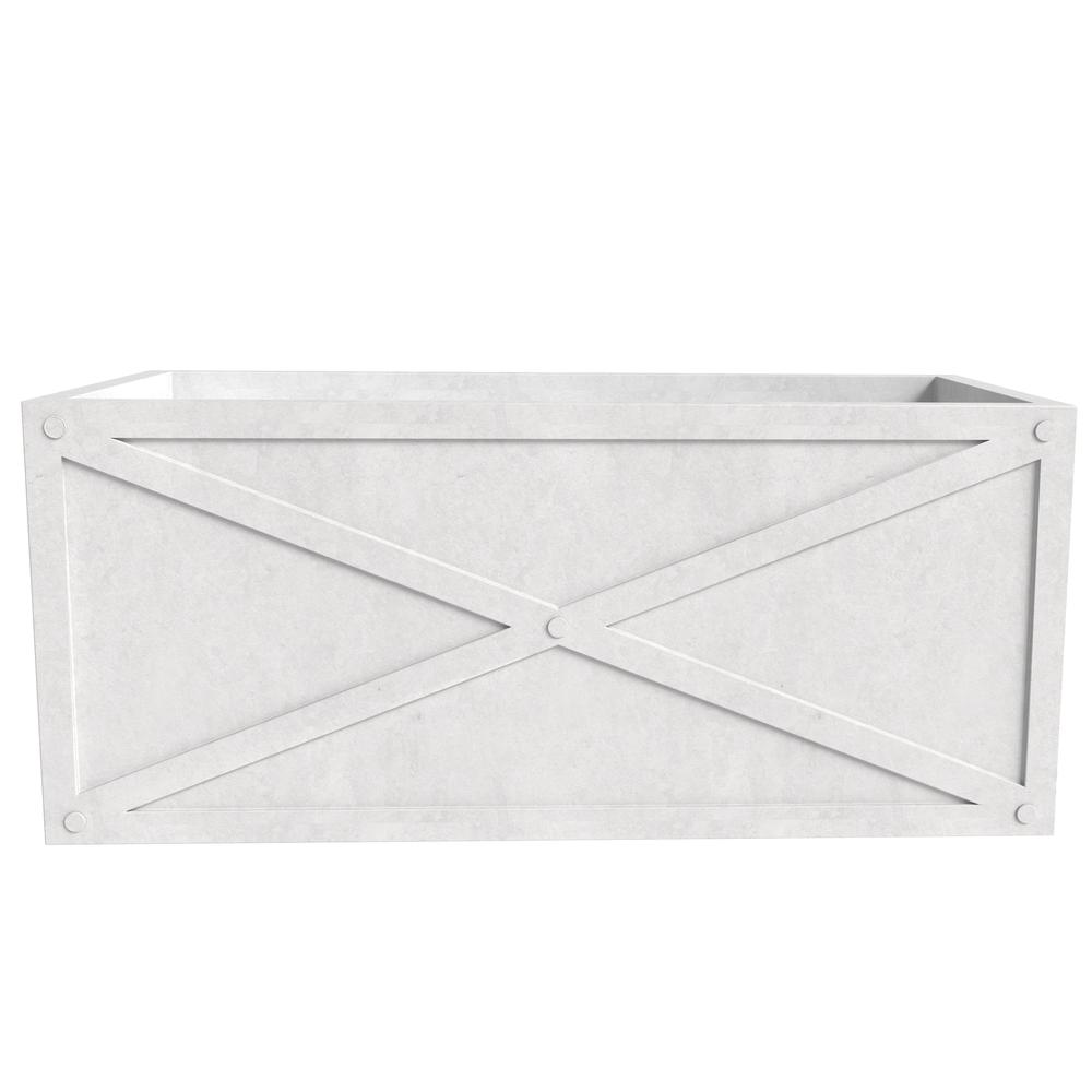 Bonsai Series Rectangle Poly Stone Planter in White 14.6 x 13 30 Long. Picture 2