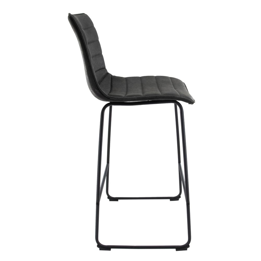 Brooklyn 29.9" Modern Leather Bar Stool With Black Iron Base & Footrest. Picture 2