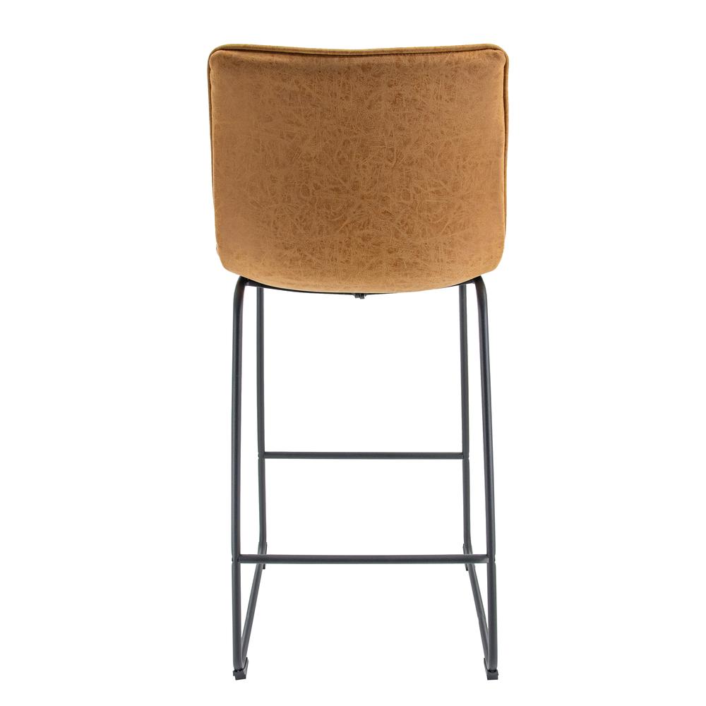 Brooklyn 29.9" Modern Leather Bar Stool With Black Iron Base & Footrest. Picture 6