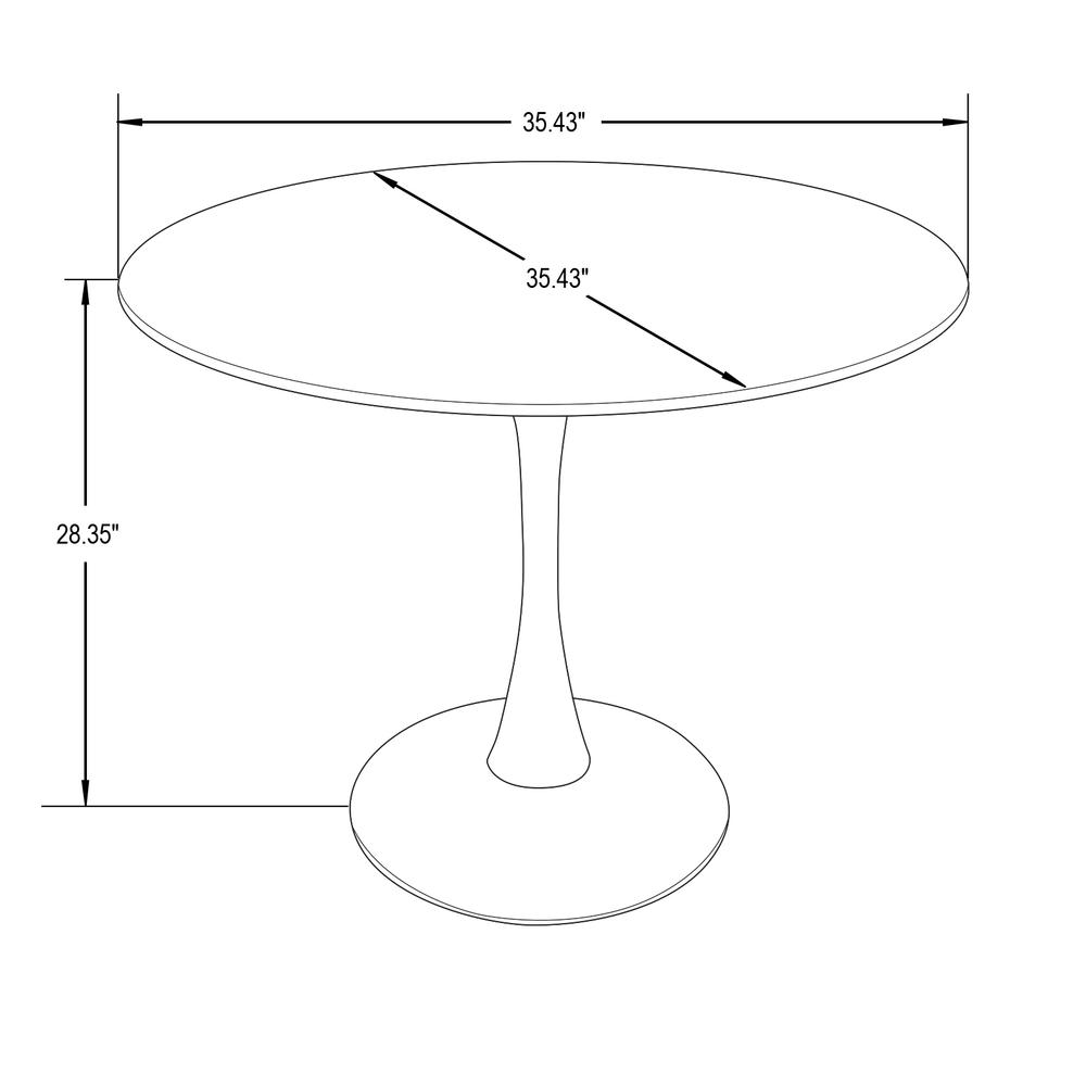 Round Dining Table with Wood Top. Picture 6