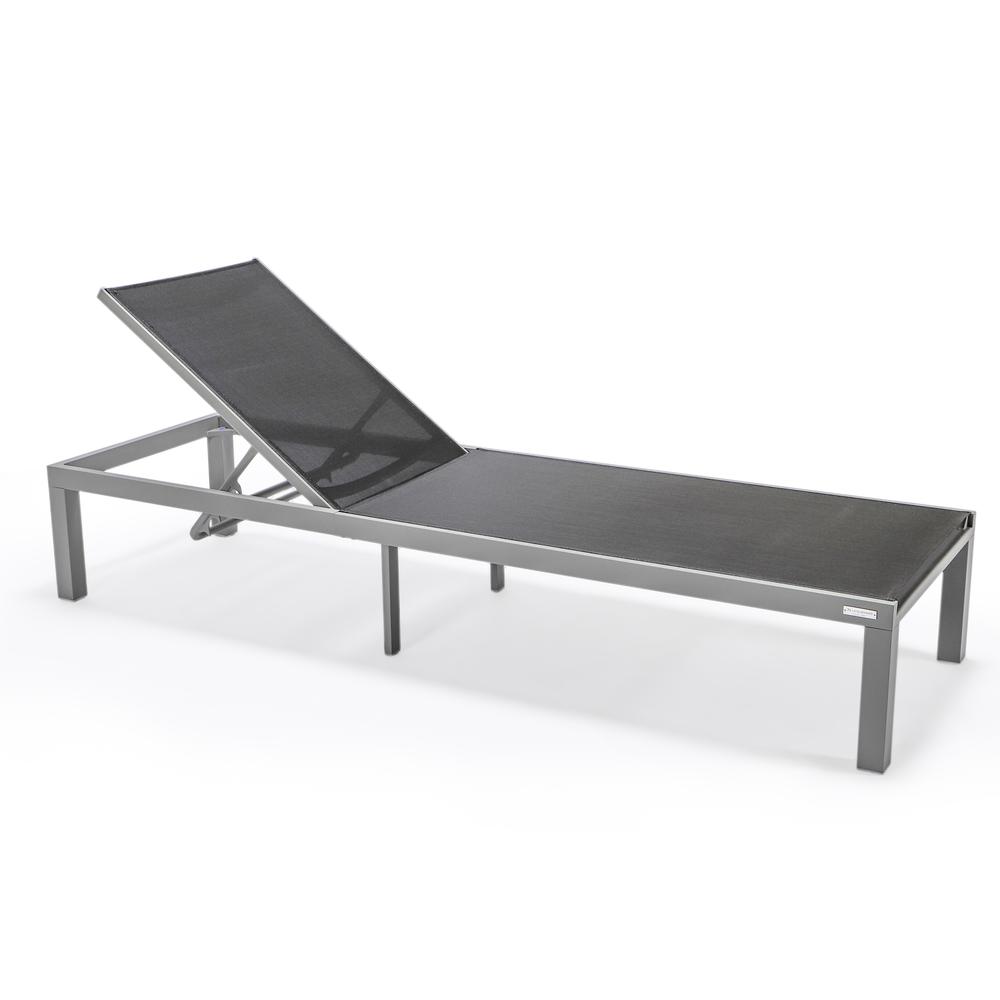 Marlin Patio Chaise Lounge Chair With Grey Aluminum Frame. Picture 3
