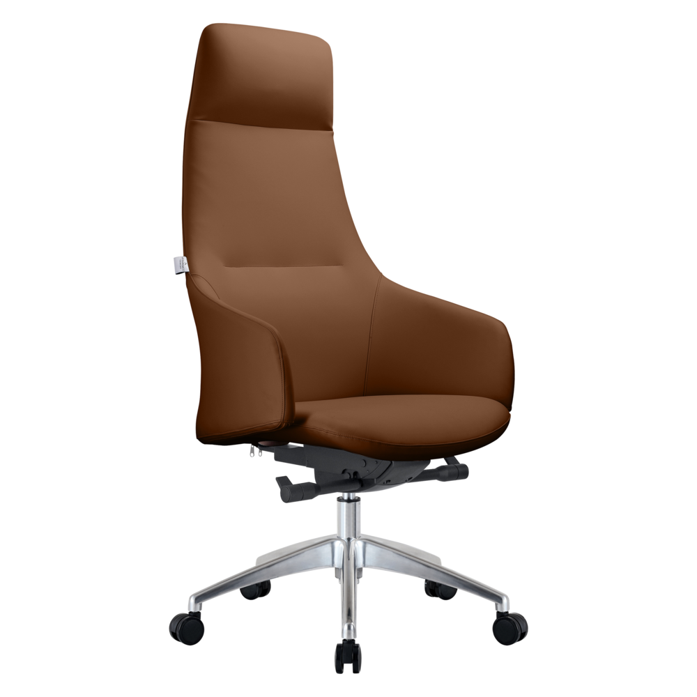 Celeste Series Tall Office Chair in Dark Brown Leather. Picture 2