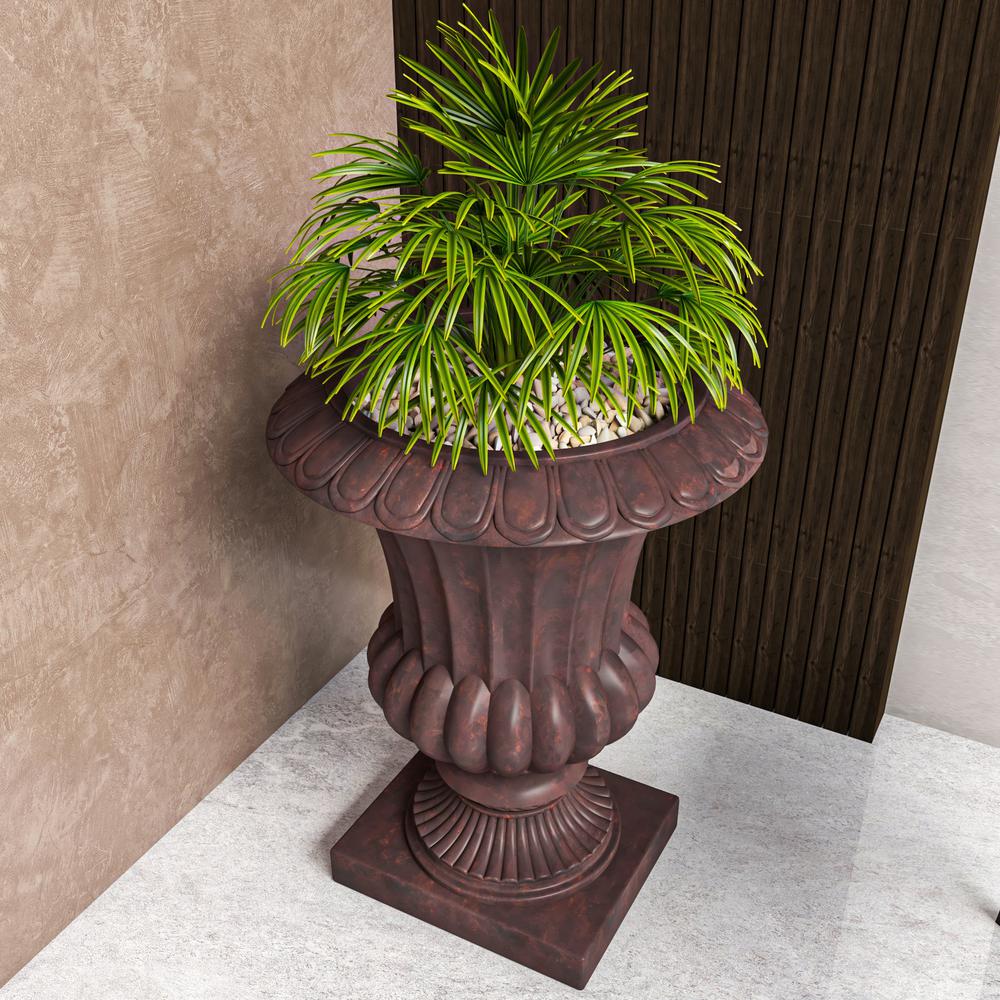 Lotus Series Poly Stone Planter in Brown, 20 Dia, 28 High. Picture 7