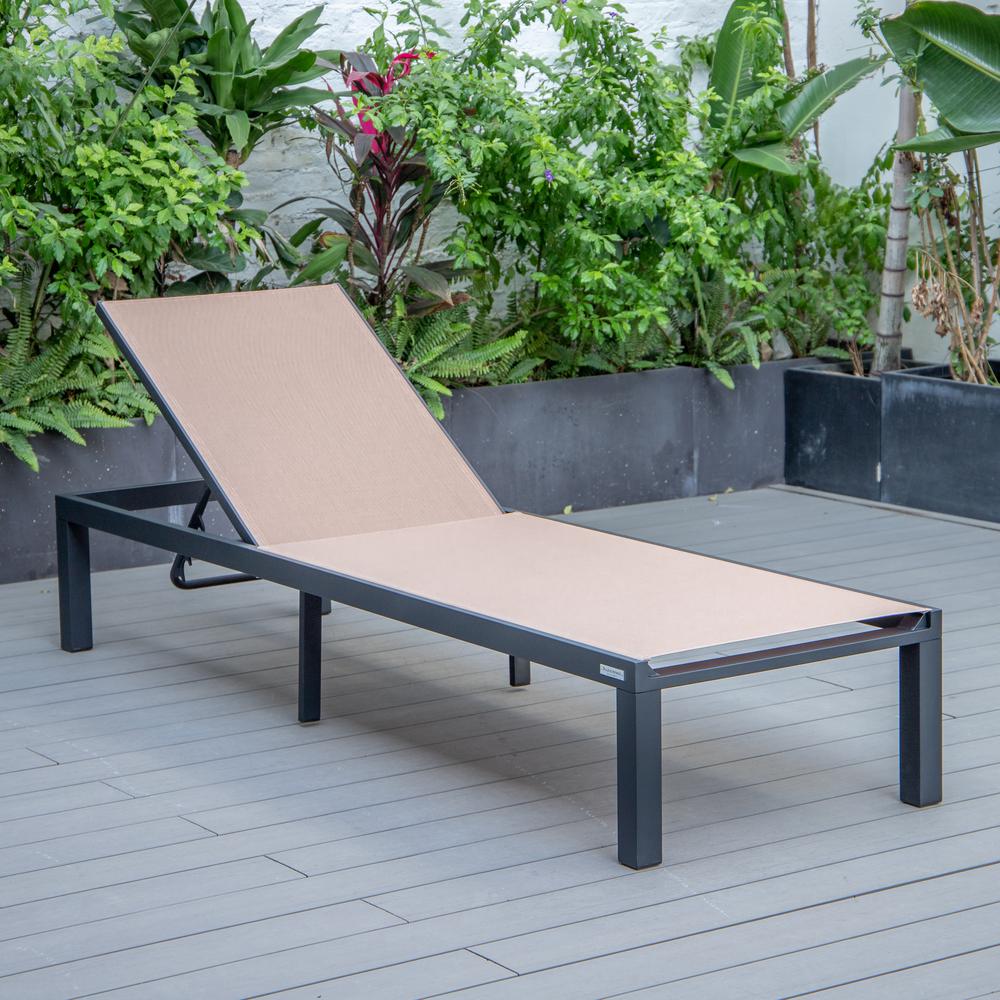 Marlin Patio Chaise Lounge Chair With Black Aluminum Frame. Picture 7