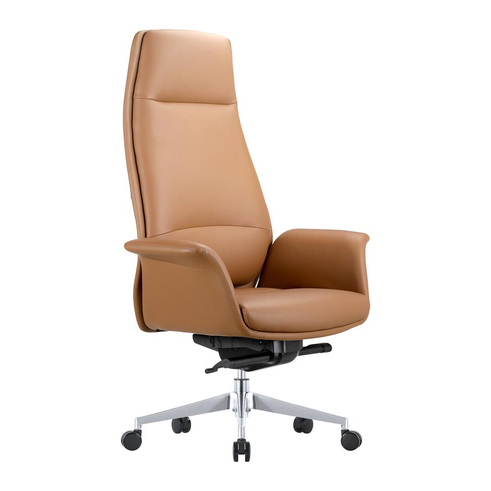 Summit Series Tall Office Chair In Acorn Brown Leather. Picture 4