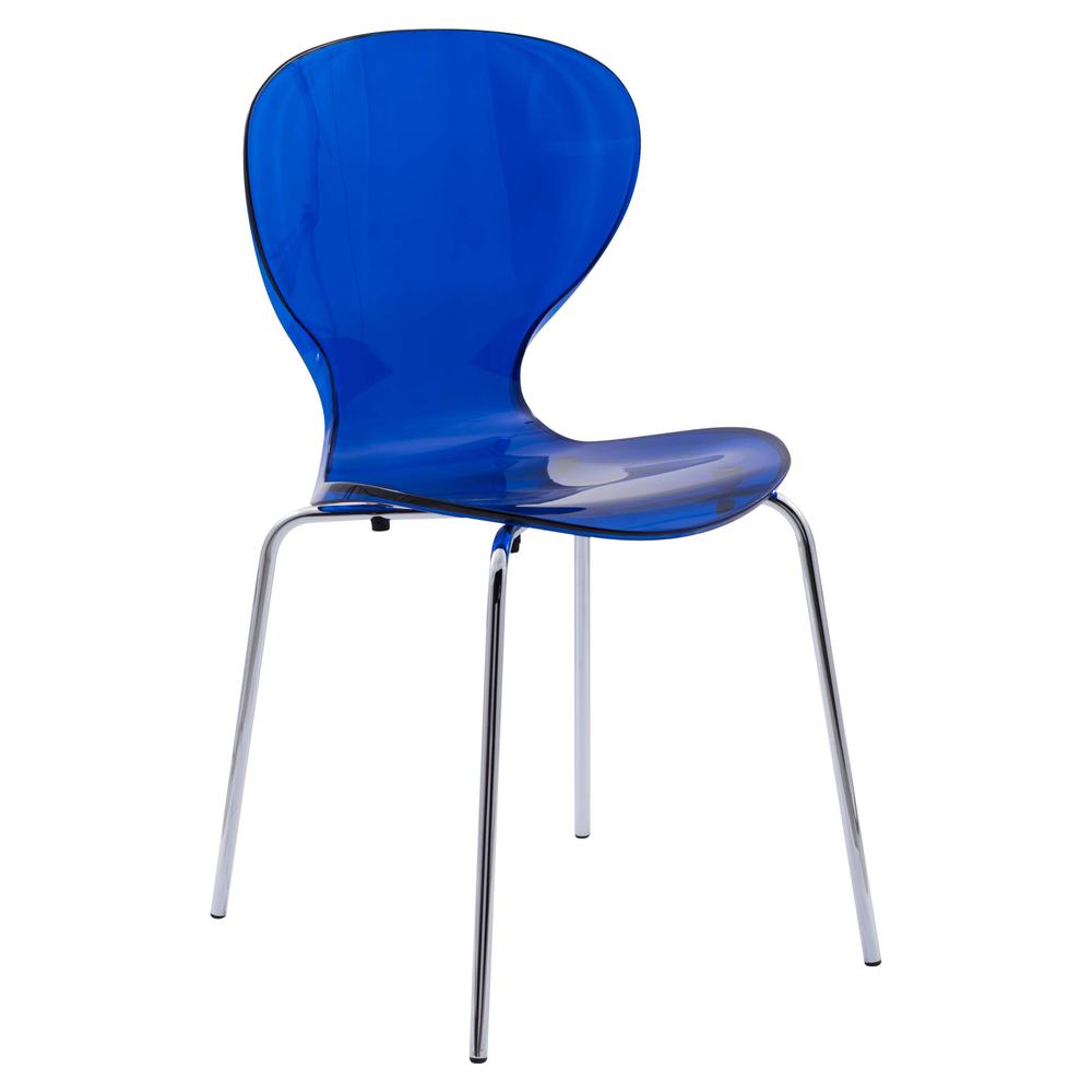 Modern Oyster Transparent Side Chair. Picture 1