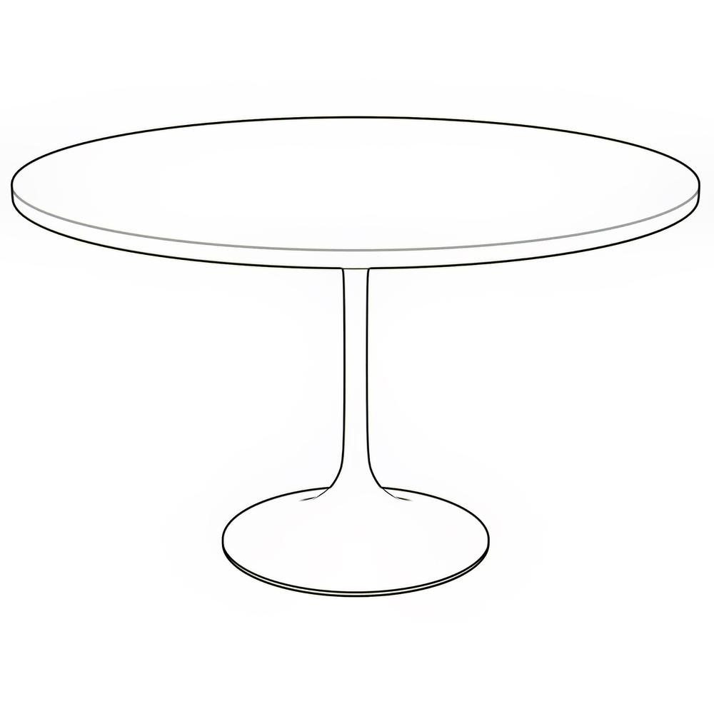 Verve 48" Round Dining Table, Brushed Gold Base with Cognac Brown MDF Top. Picture 5