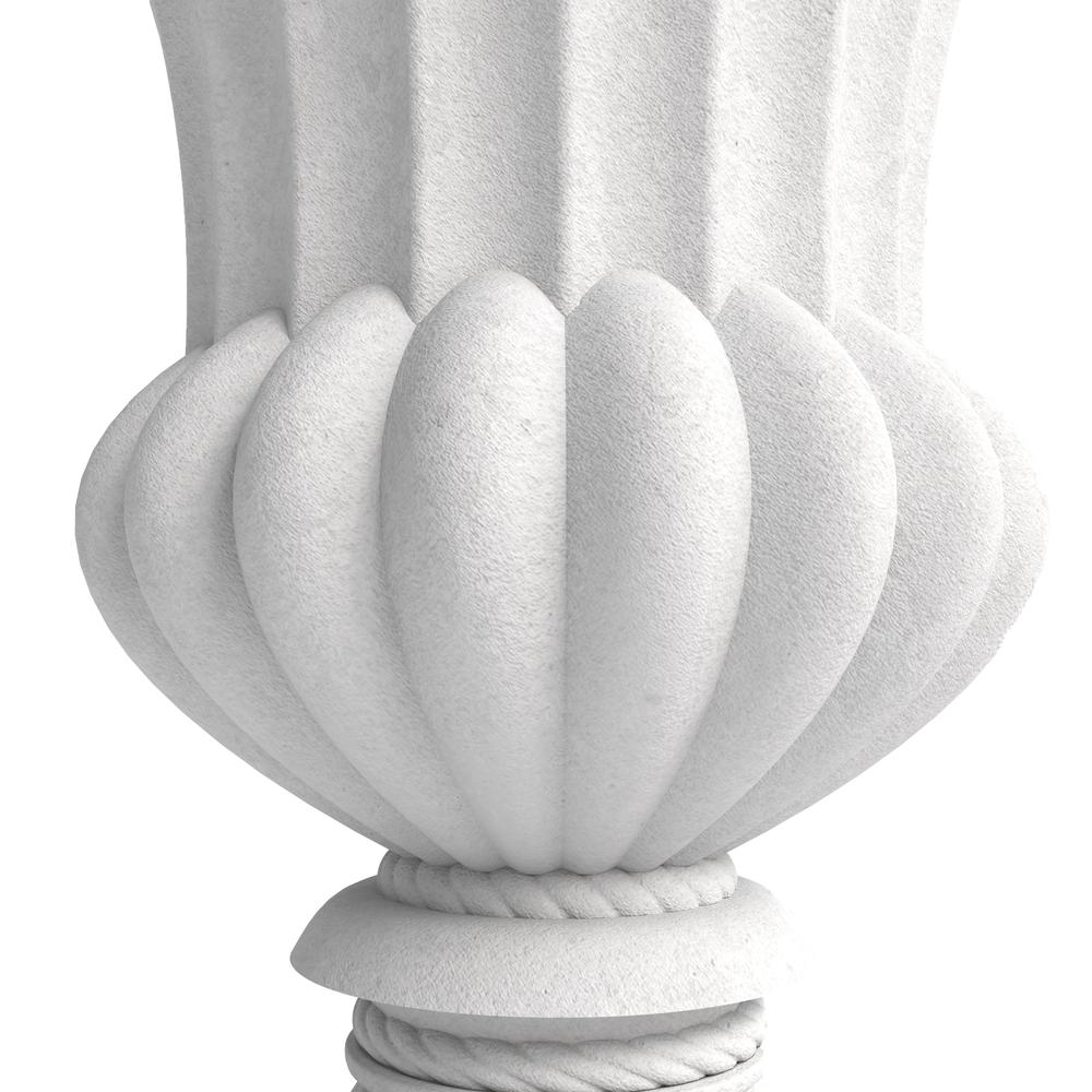 Lotus Series Poly Stone Planter in White, 20 Dia, 28 High. Picture 2