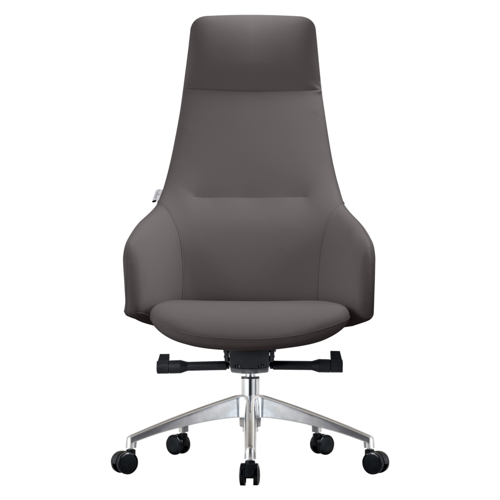 Celeste Series Tall Office Chair in Grey Leather. Picture 6