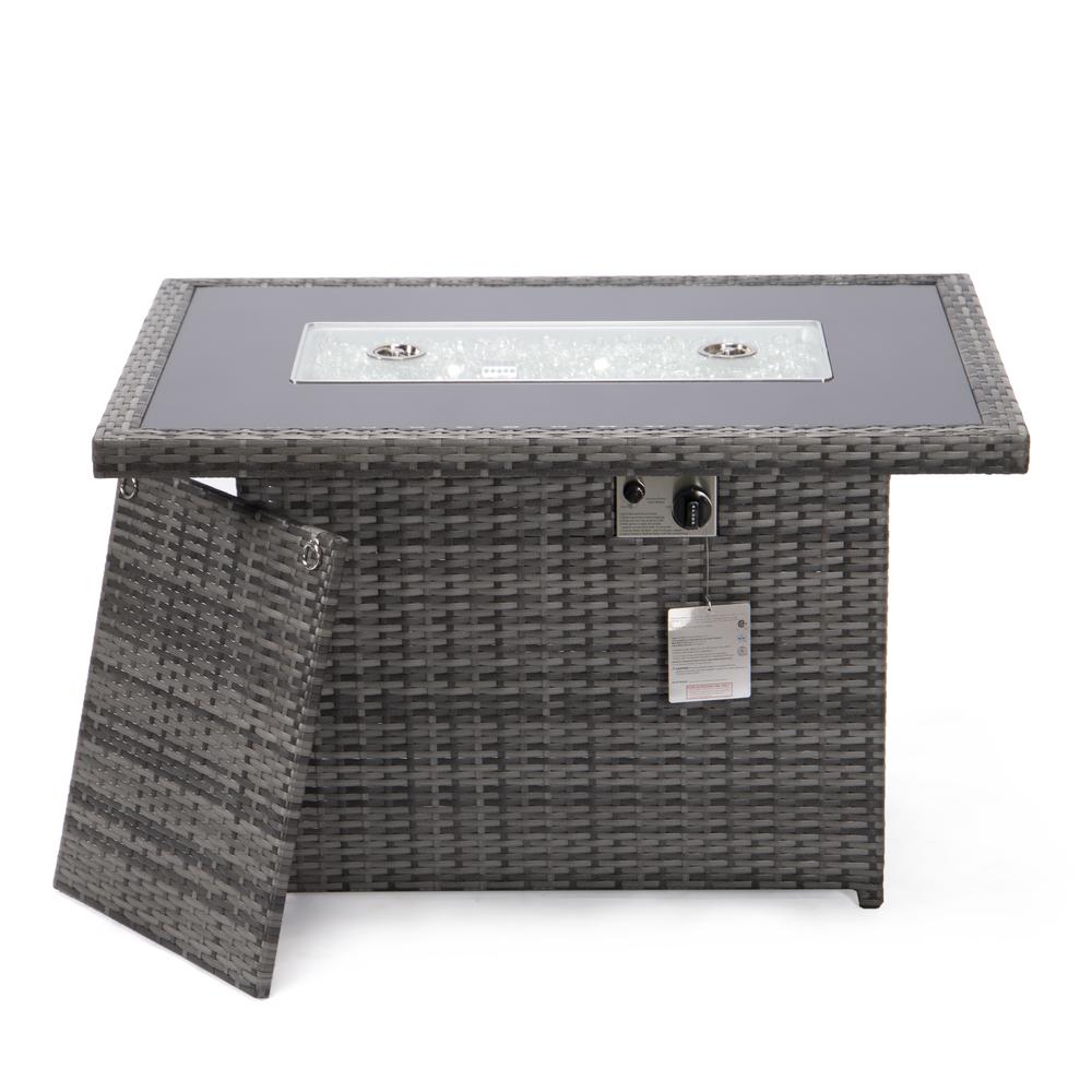 Mace Wicker Patio Modern Propane Fire Pit Table. Picture 13