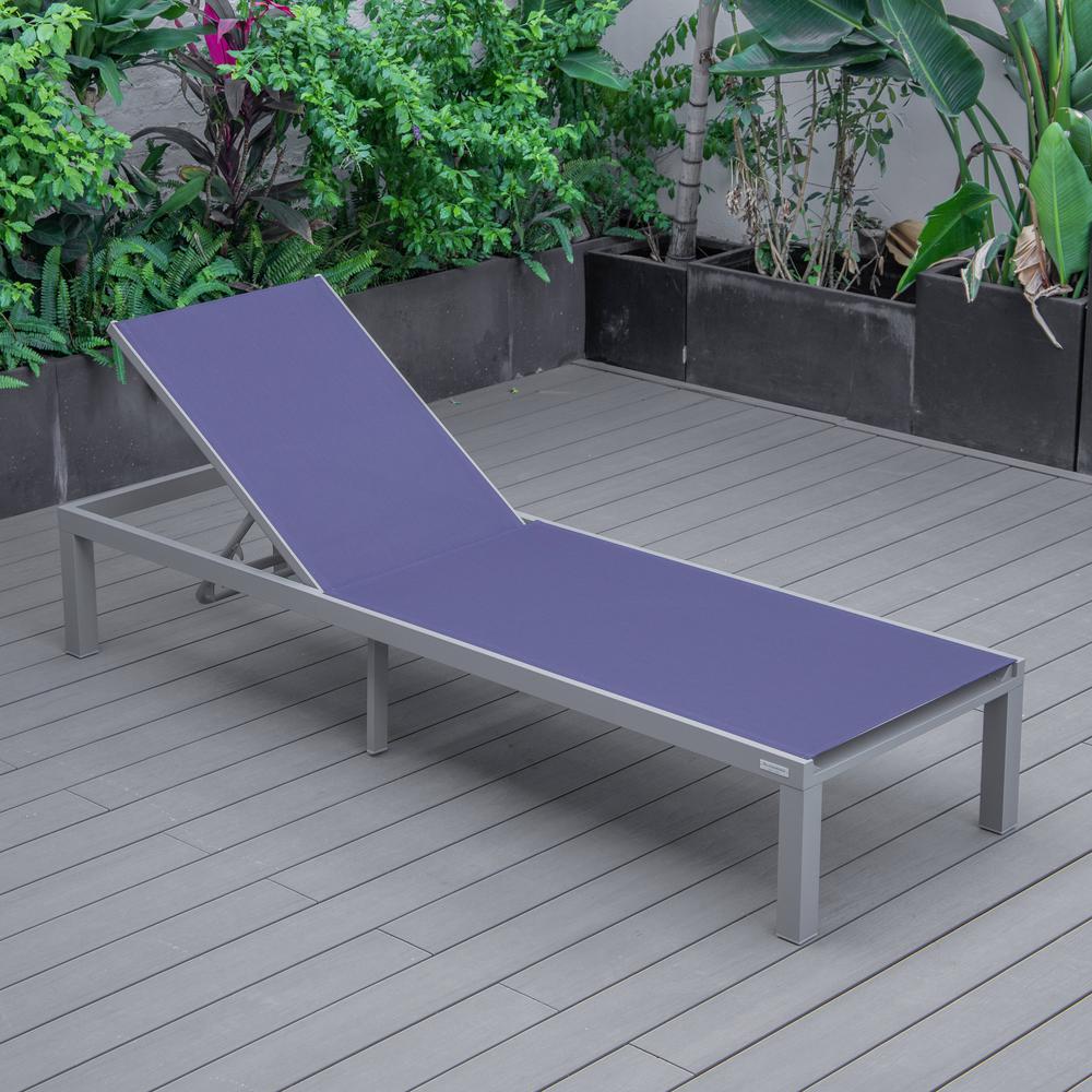 Grey Aluminum Outdoor Patio Chaise Lounge Chair. Picture 16