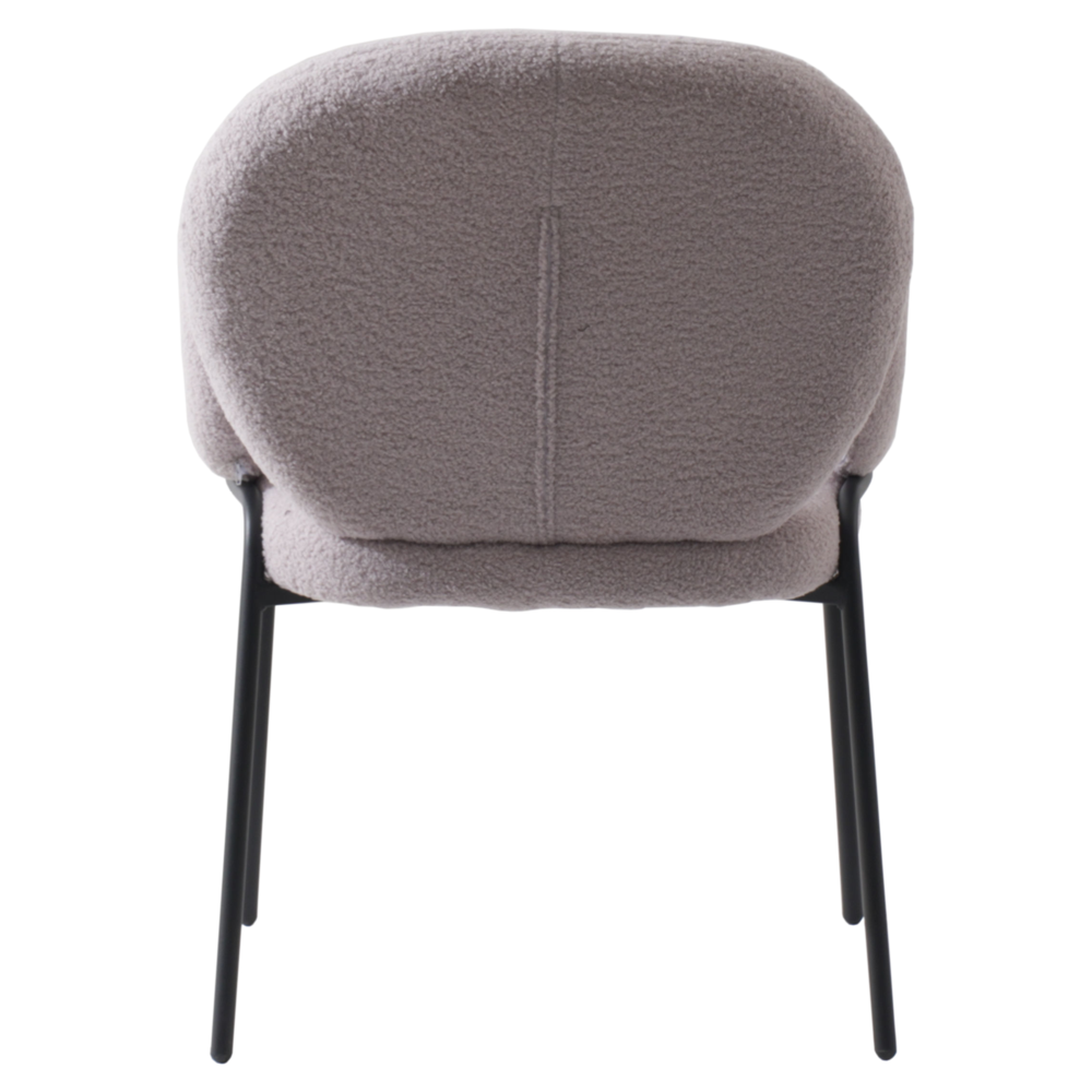 Celestial Series Boucle Dining Arm Chair, Black Frame with Grey Fabric. Picture 5