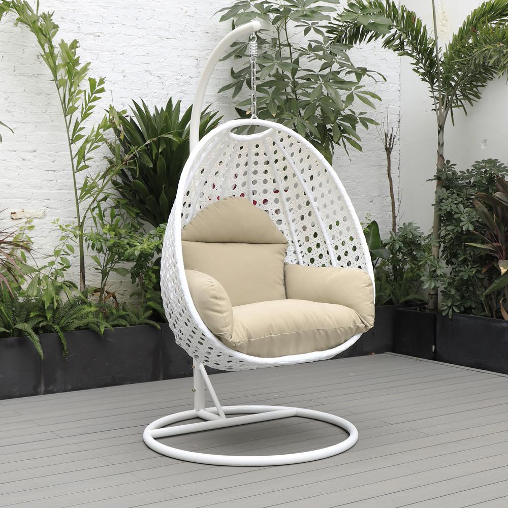 Charcoal Wicker Hanging Egg Swing Chair. Picture 7