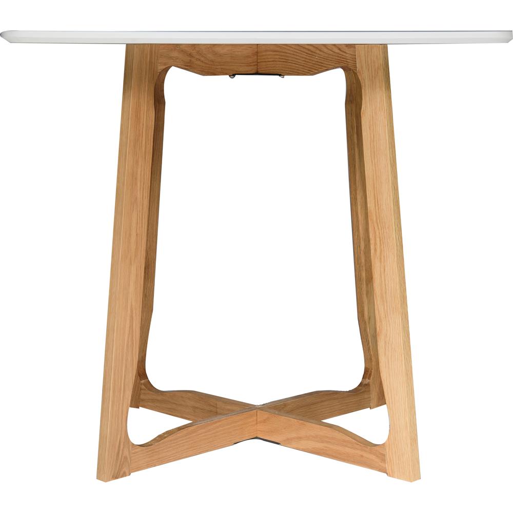 Cedar Square Bistro Dining Table W/ Natural Wood X Shaped Sled Base. Picture 4