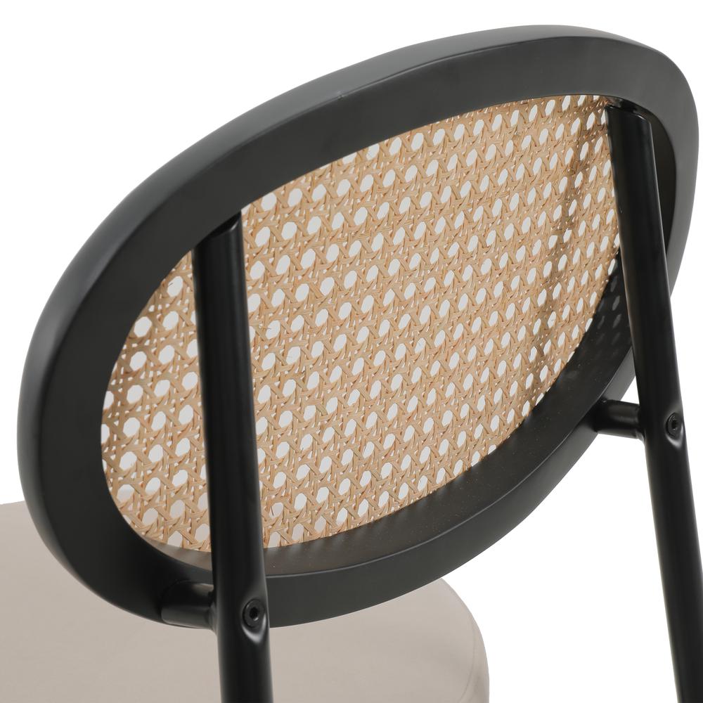Euston Modern Wicker Bar Stool With Black Steel Frame. Picture 8