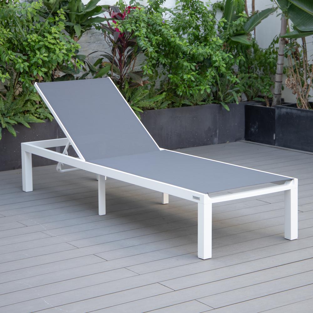White Aluminum Outdoor Patio Chaise Lounge Chair. Picture 22